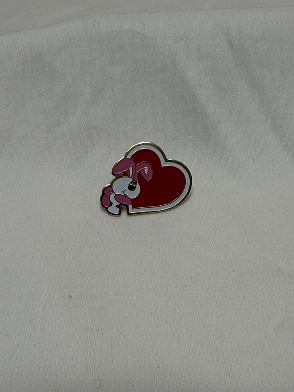 Pink Bunny Heart Enamel Pin
